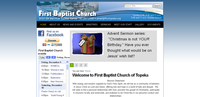 screen shot of the First Baptist Church of Topeka's website