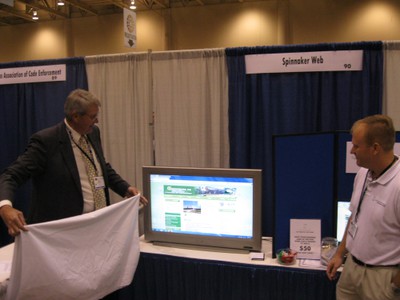 Greensburg Mayor Bob Dixson unveils the new Greensburg website.