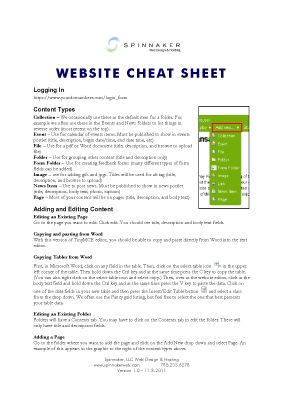 Plone 4 Cheat Sheet Screenshot