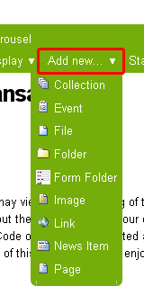 Plone Add New Menu